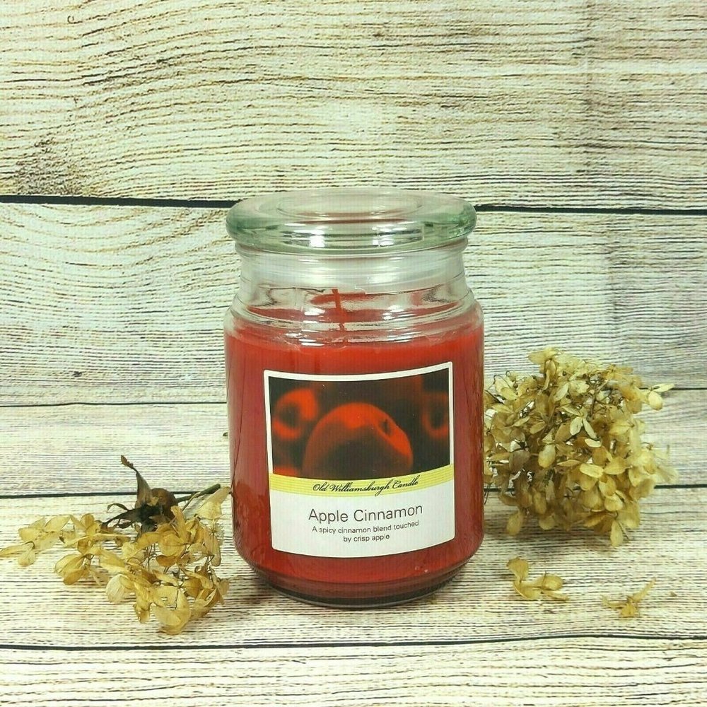 Scented Candles Apple Cinnamon Glass Jar Red Candle Home Décor Fragrance Gift